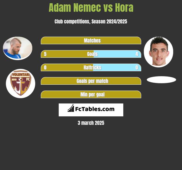 Adam Nemec vs Hora h2h player stats