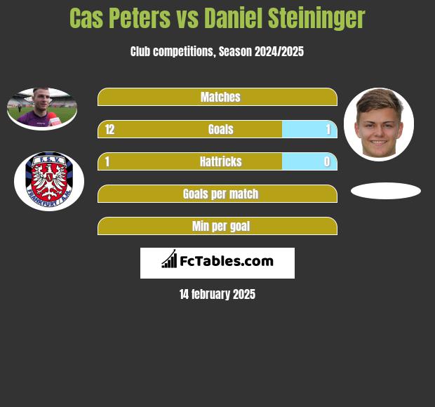 Cas Peters vs Daniel Steininger h2h player stats