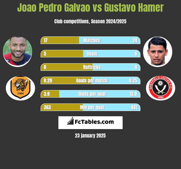 Joao Pedro Galvao vs Gustavo Hamer h2h player stats