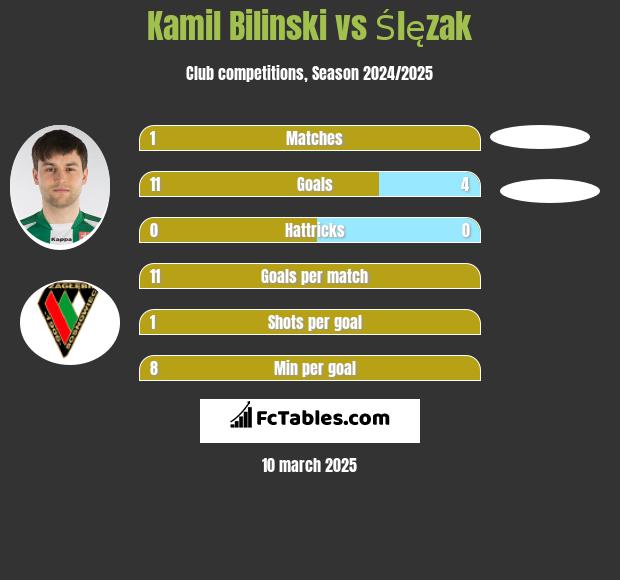 Kamil Bilinski vs Ślęzak h2h player stats