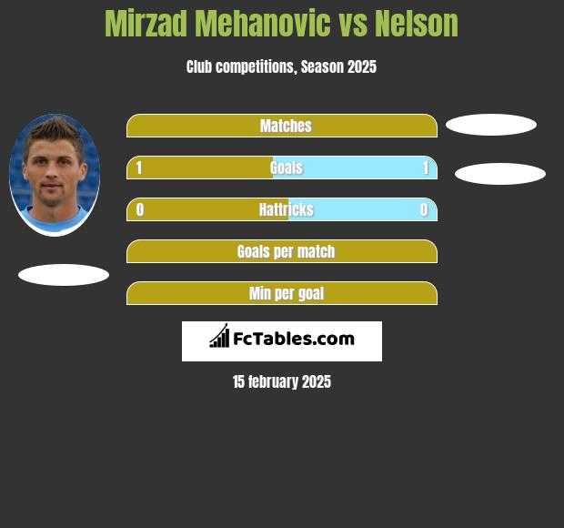 Mirzad Mehanovic vs Nelson h2h player stats