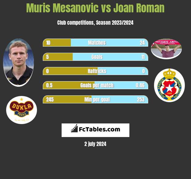 Muris Mesanovic vs Joan Roman h2h player stats