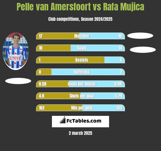 Pelle van Amersfoort vs Rafa Mujica h2h player stats