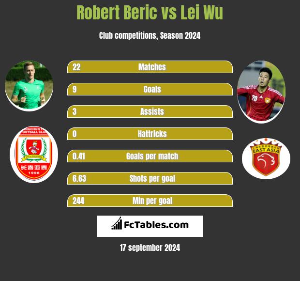 Robert Beric vs Lei Wu h2h player stats