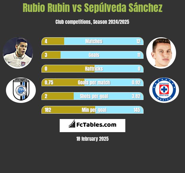 Rubio Rubin vs Sepúlveda Sánchez h2h player stats