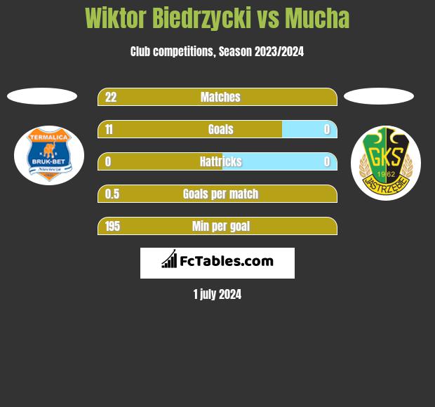 Wiktor Biedrzycki vs Mucha h2h player stats