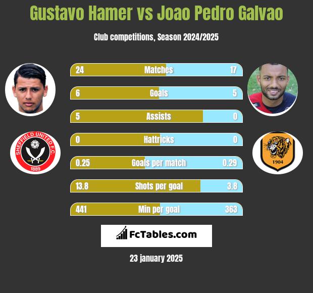 Gustavo Hamer vs Joao Pedro Galvao h2h player stats