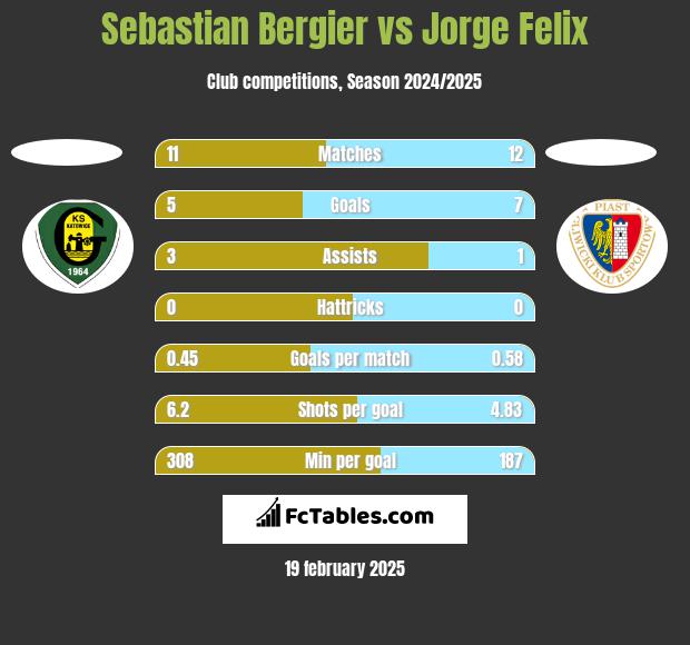 Sebastian Bergier vs Jorge Felix h2h player stats