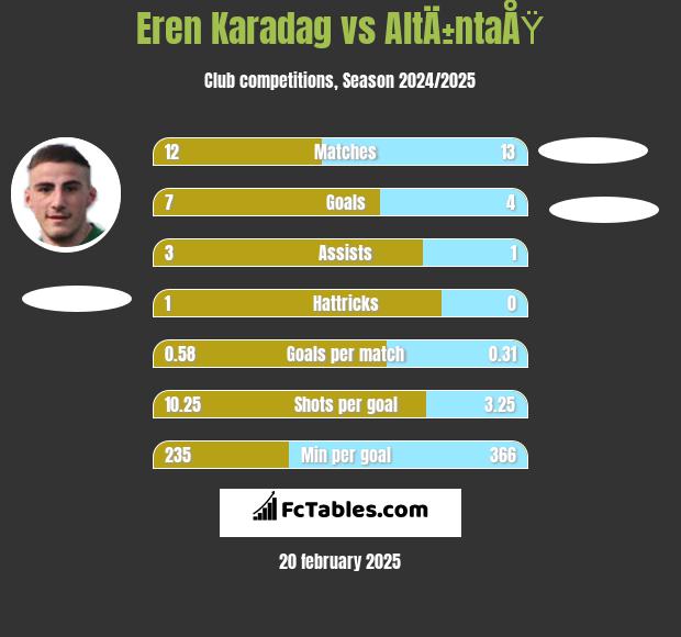 Eren Karadag vs AltÄ±ntaÅŸ h2h player stats