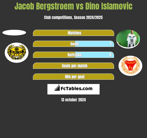 Jacob Bergstroem vs Dino Islamovic h2h player stats