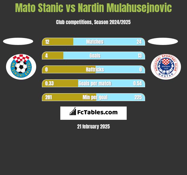 Mato Stanic vs Nardin Mulahusejnovic h2h player stats