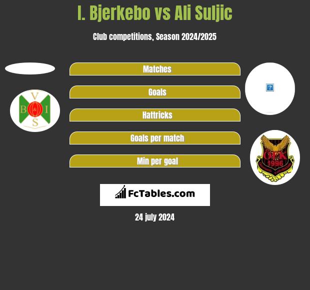 I. Bjerkebo vs Ali Suljic h2h player stats