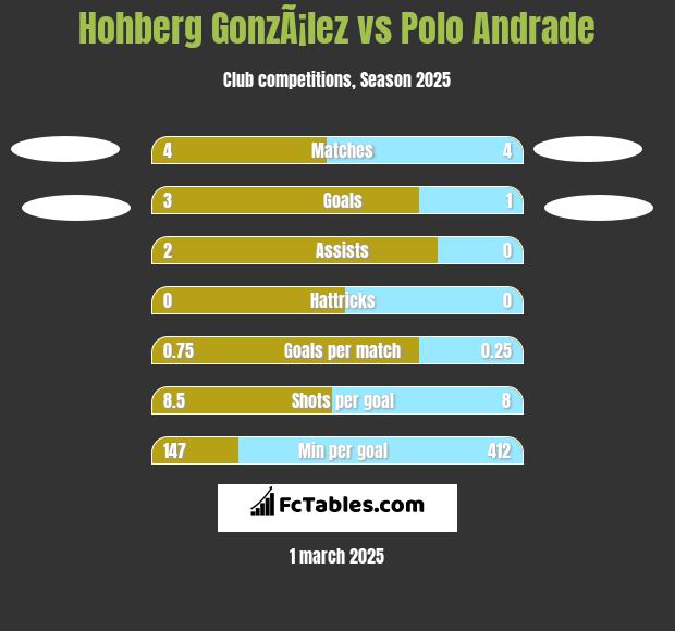 Hohberg GonzÃ¡lez vs Polo Andrade h2h player stats