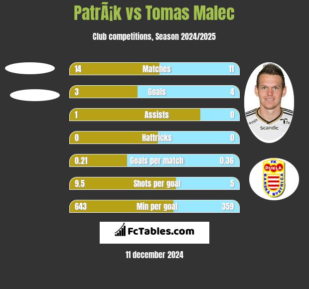 PatrÃ¡k vs Tomas Malec h2h player stats