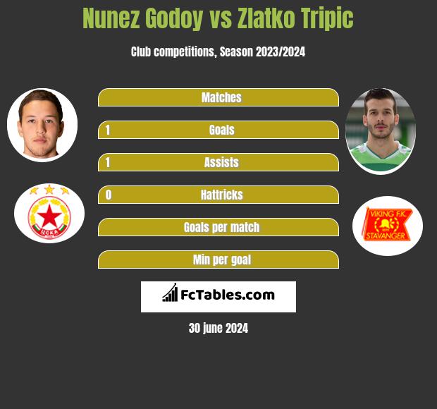 Nunez Godoy vs Zlatko Tripic h2h player stats