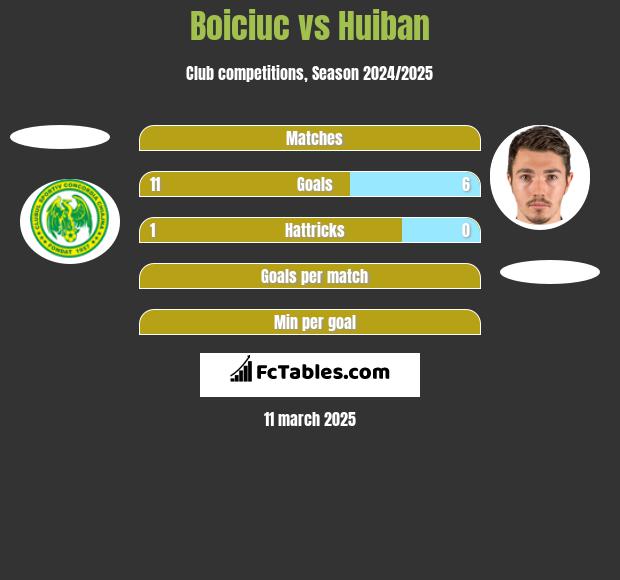 Boiciuc vs Huiban h2h player stats