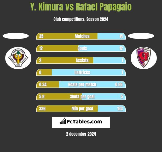 Y. Kimura vs Rafael Papagaio h2h player stats