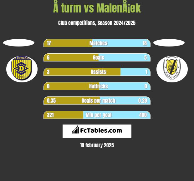 Å turm vs MalenÅ¡ek h2h player stats