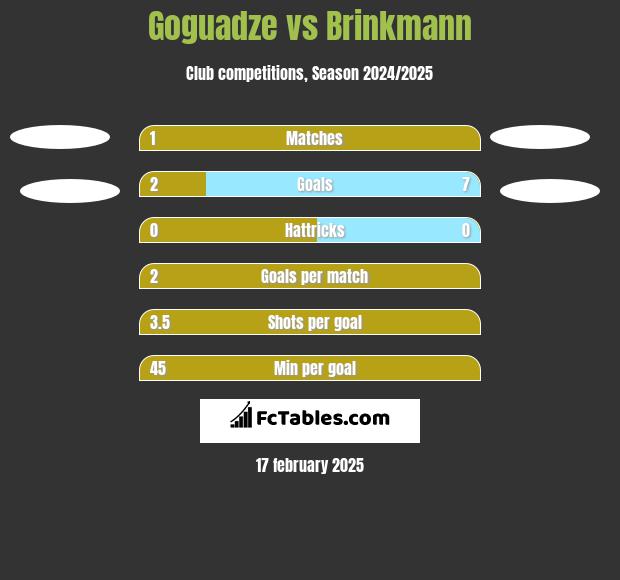 Goguadze vs Brinkmann h2h player stats