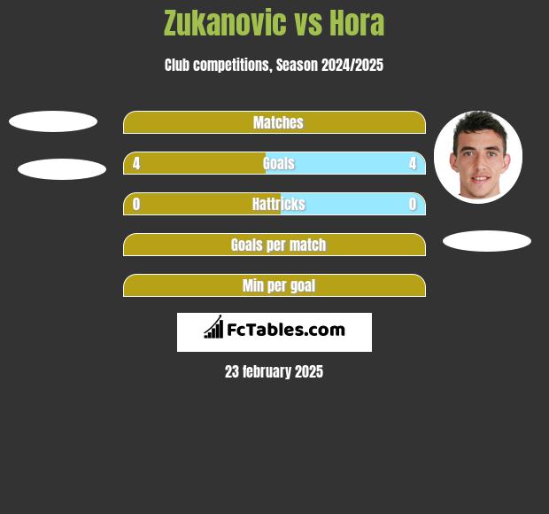 Zukanovic vs Hora h2h player stats