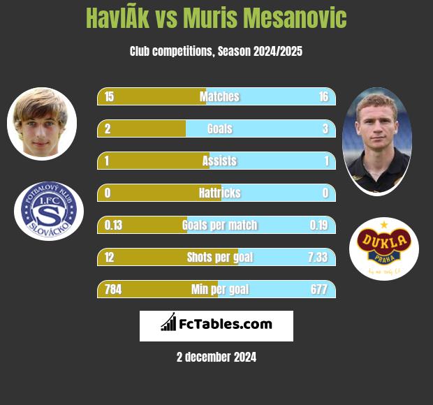 HavlÃ­k vs Muris Mesanovic h2h player stats