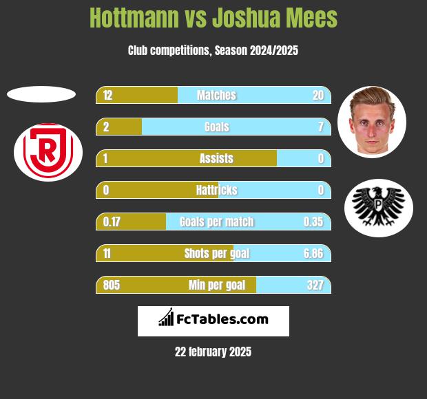 Hottmann vs Joshua Mees h2h player stats