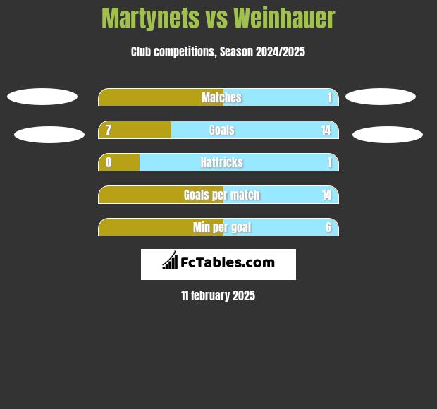 Martynets vs Weinhauer h2h player stats