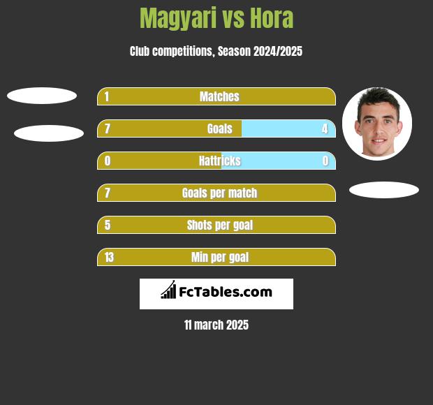 Magyari vs Hora h2h player stats