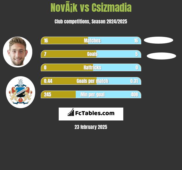 NovÃ¡k vs Csizmadia h2h player stats