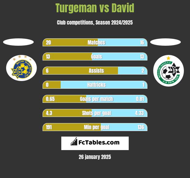 Turgeman vs David h2h player stats