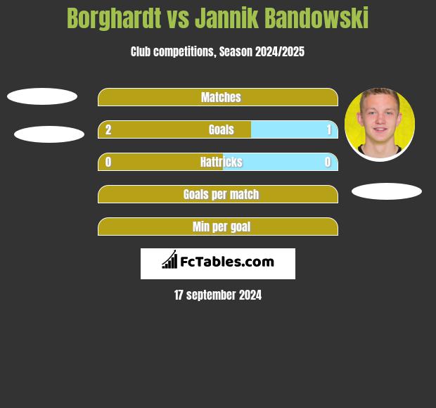 Borghardt vs Jannik Bandowski h2h player stats