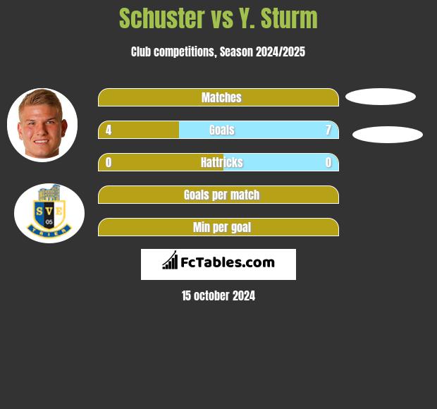 Schuster vs Y. Sturm h2h player stats