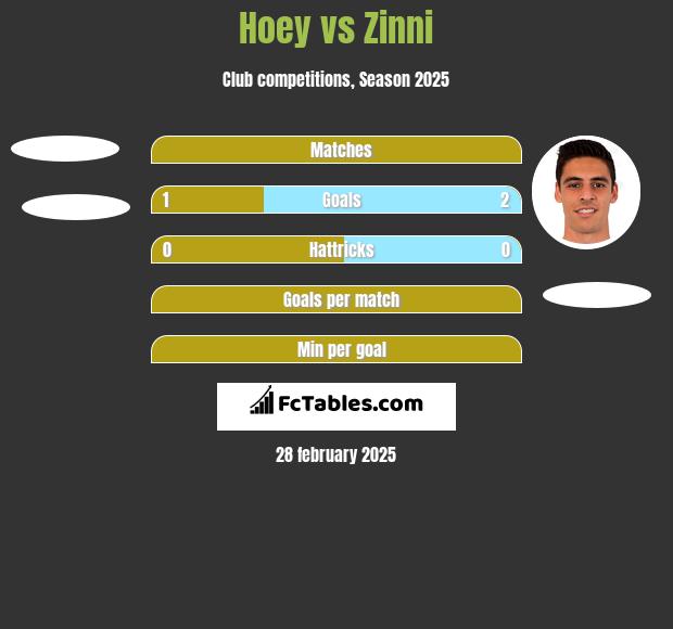 Hoey vs Zinni h2h player stats