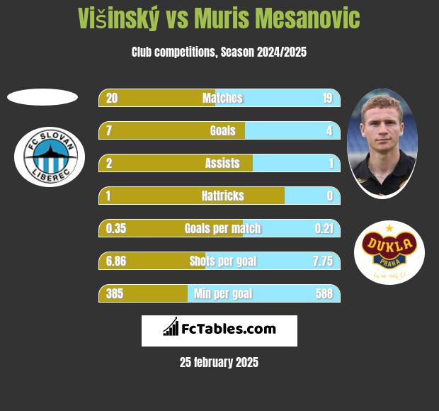 Višinský vs Muris Mesanovic h2h player stats