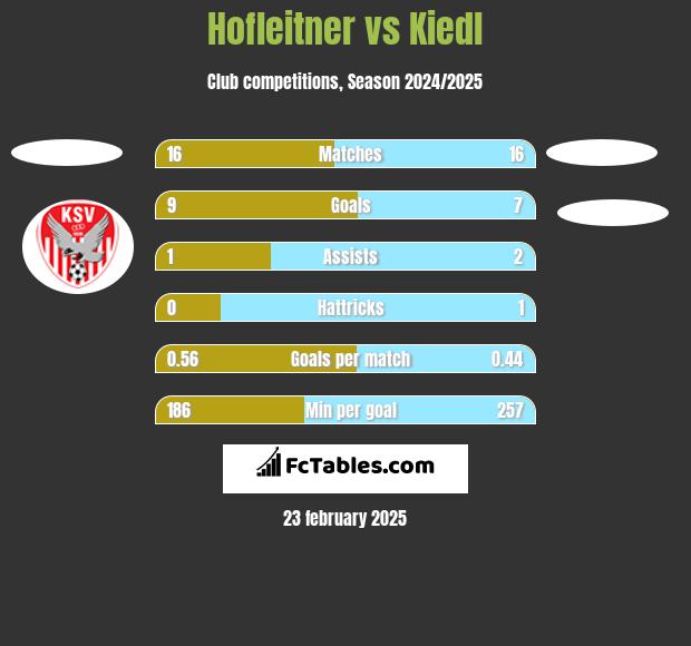 Hofleitner vs Kiedl h2h player stats