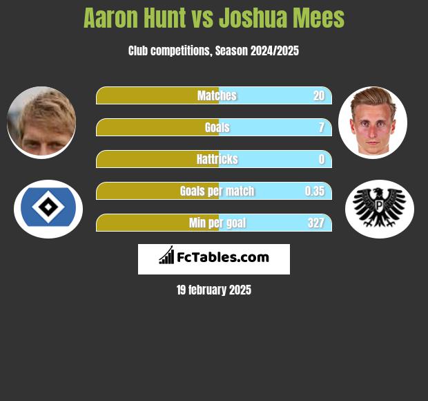 Aaron Hunt vs Joshua Mees h2h player stats