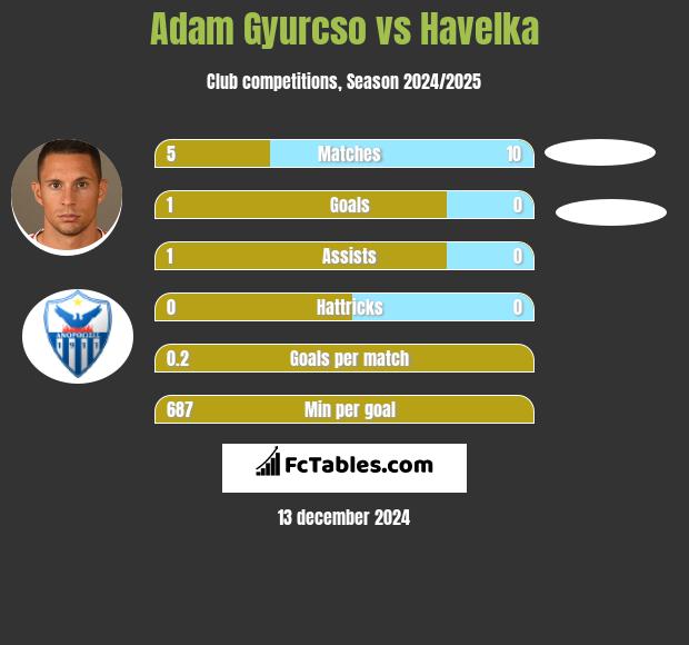 Adam Gyurcso vs Havelka h2h player stats