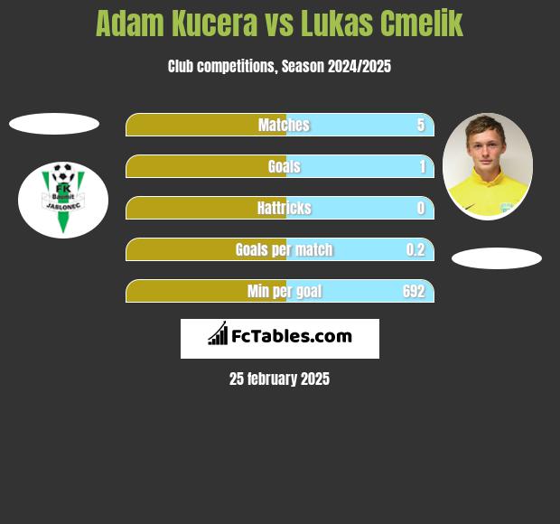 Adam Kucera vs Lukas Cmelik h2h player stats