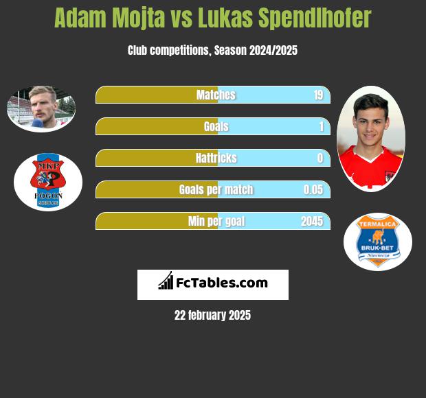 Adam Mójta vs Lukas Spendlhofer h2h player stats