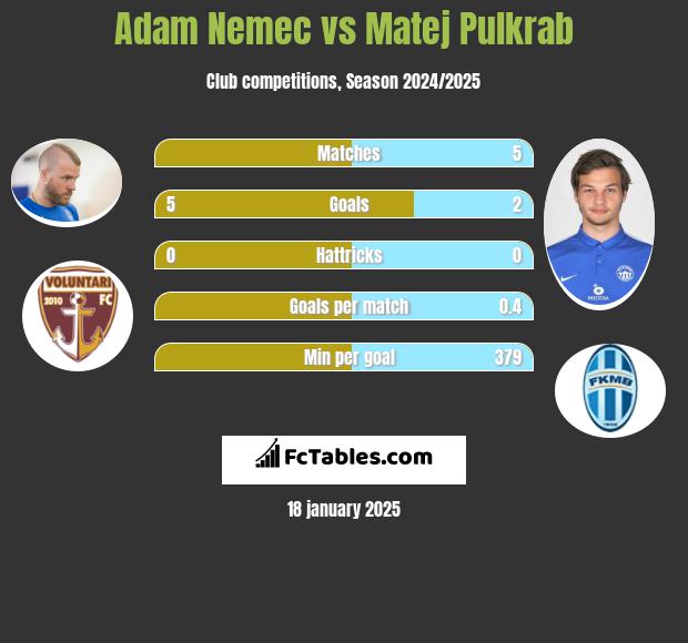 Adam Nemec vs Matej Pulkrab h2h player stats