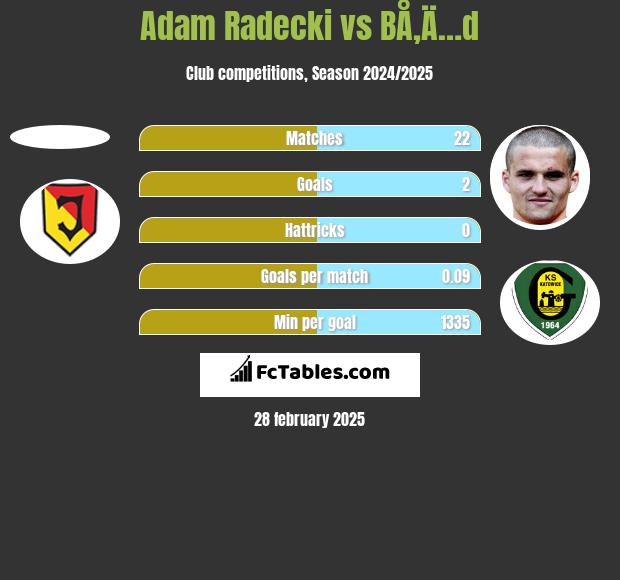 Adam Radecki vs BÅ‚Ä…d h2h player stats