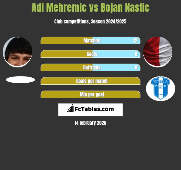 Adi Mehremic vs Bojan Nastic h2h player stats