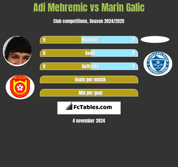 Adi Mehremic vs Marin Galic h2h player stats