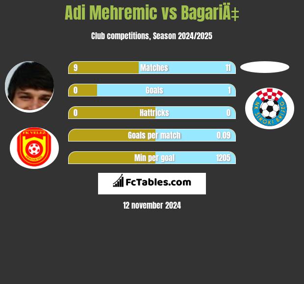 Adi Mehremic vs BagariÄ‡ h2h player stats