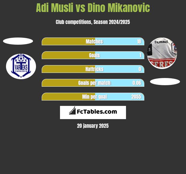 Adi Musli vs Dino Mikanovic h2h player stats