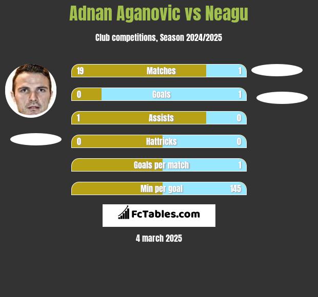 Adnan Aganovic vs Neagu h2h player stats