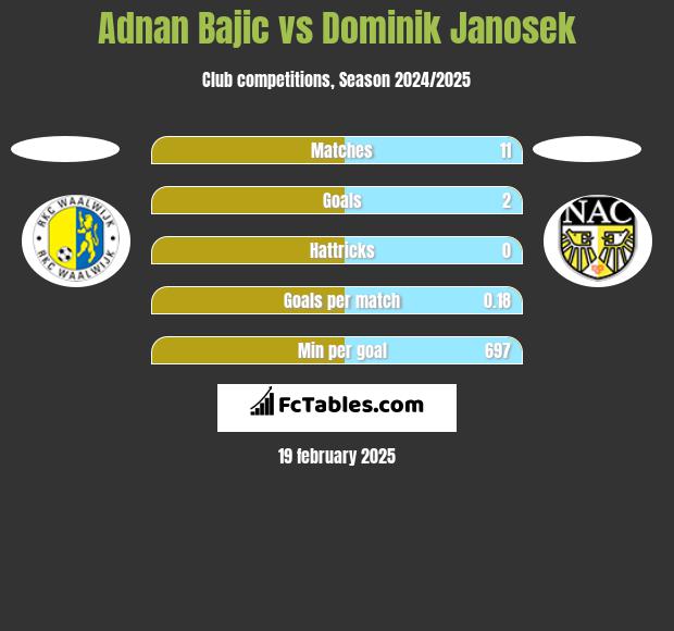 Adnan Bajic vs Dominik Janosek h2h player stats