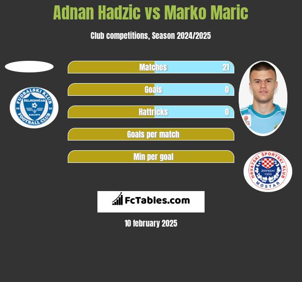 Adnan Hadzic vs Marko Maric h2h player stats