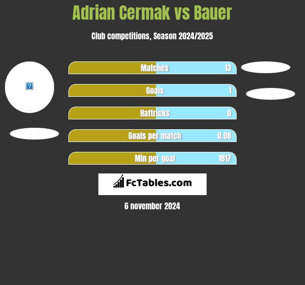 Adrian Cermak vs Bauer h2h player stats