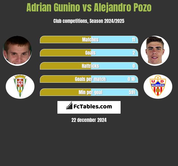 Adrian Gunino vs Alejandro Pozo h2h player stats